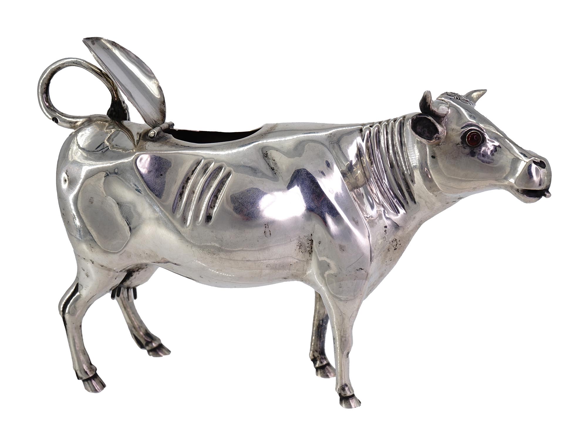 ANTIQUE DUTCH 934 STERLING SILVER COW CREAMER PIC-6